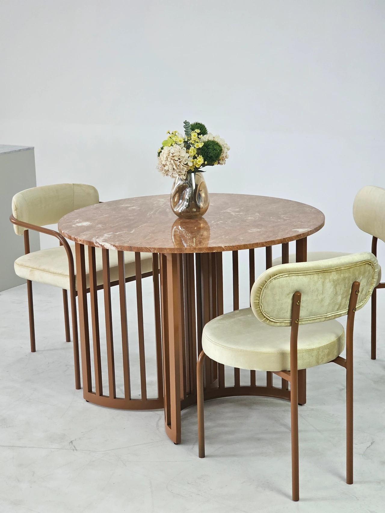 Modern Circular Marble Accent Table